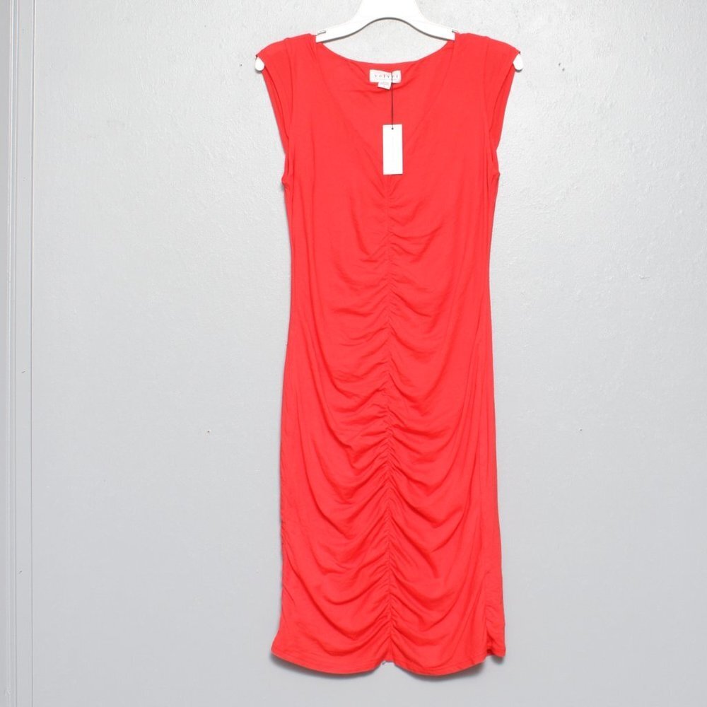 Velvet by Graham Spencer NWT red cotton ruched body con soft comfy dress